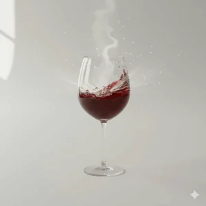 Illustration showing how the wide bowl of a red wine glass set allows for optimal aeration.