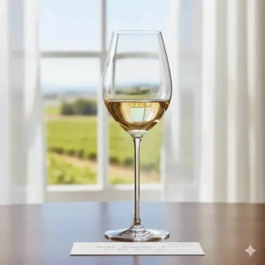 A premium, hand-blown Riedel Sommeliers series white wine glass featuring lead-free crystal clarity.