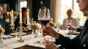 A master craftsman in the Czech Republic using traditional glassblowing techniques to shape a genuine Bohemia crystal wine glass.