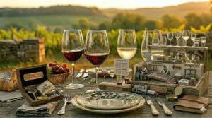 Space saving stackable stemless tritan wine glasses stored neatly inside a modern kitchen cabinet.
