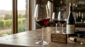Illustration comparing the tall bowl shape of the best red wine glasses specifically designed for Cabernet and Bordeaux.