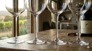 Graphic illustration of modern stemless glassware options, perfect for everyday use and casual red wine tastings.