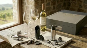 Side-by-side illustration comparing the clarity and durability of lead-free crystal wine glasses versus traditional glass.