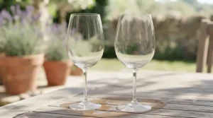 A side-by-side comparison showing pinot grigio glasses next to standard white wine glasses.