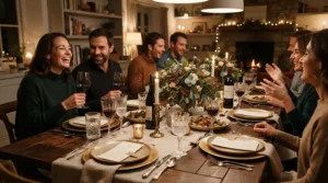 A casual dinner party table setting featuring classic all purpose wine glasses for beginners.